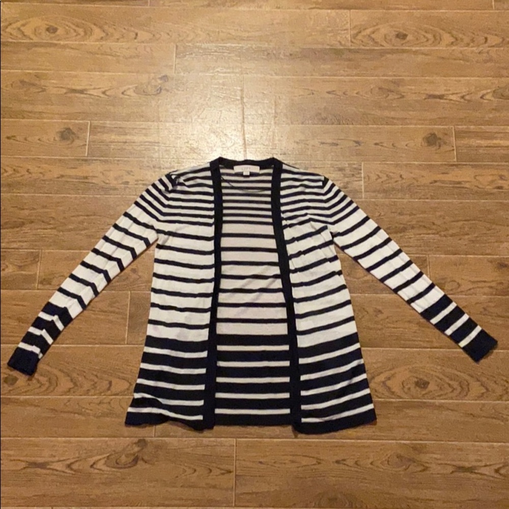 Loft | Navy striped cardigan